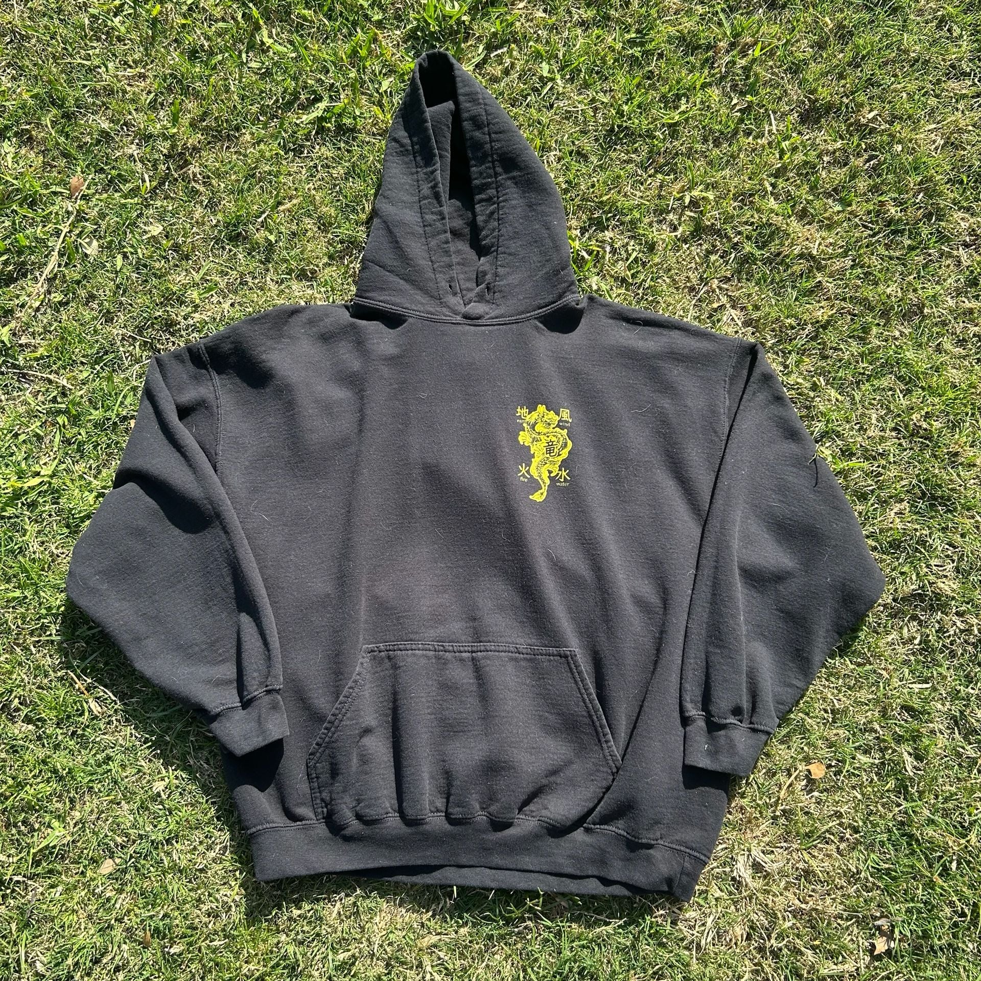 SCW Black Dragon Graphic Hoodie Earth Wind Fire Water Elements 1