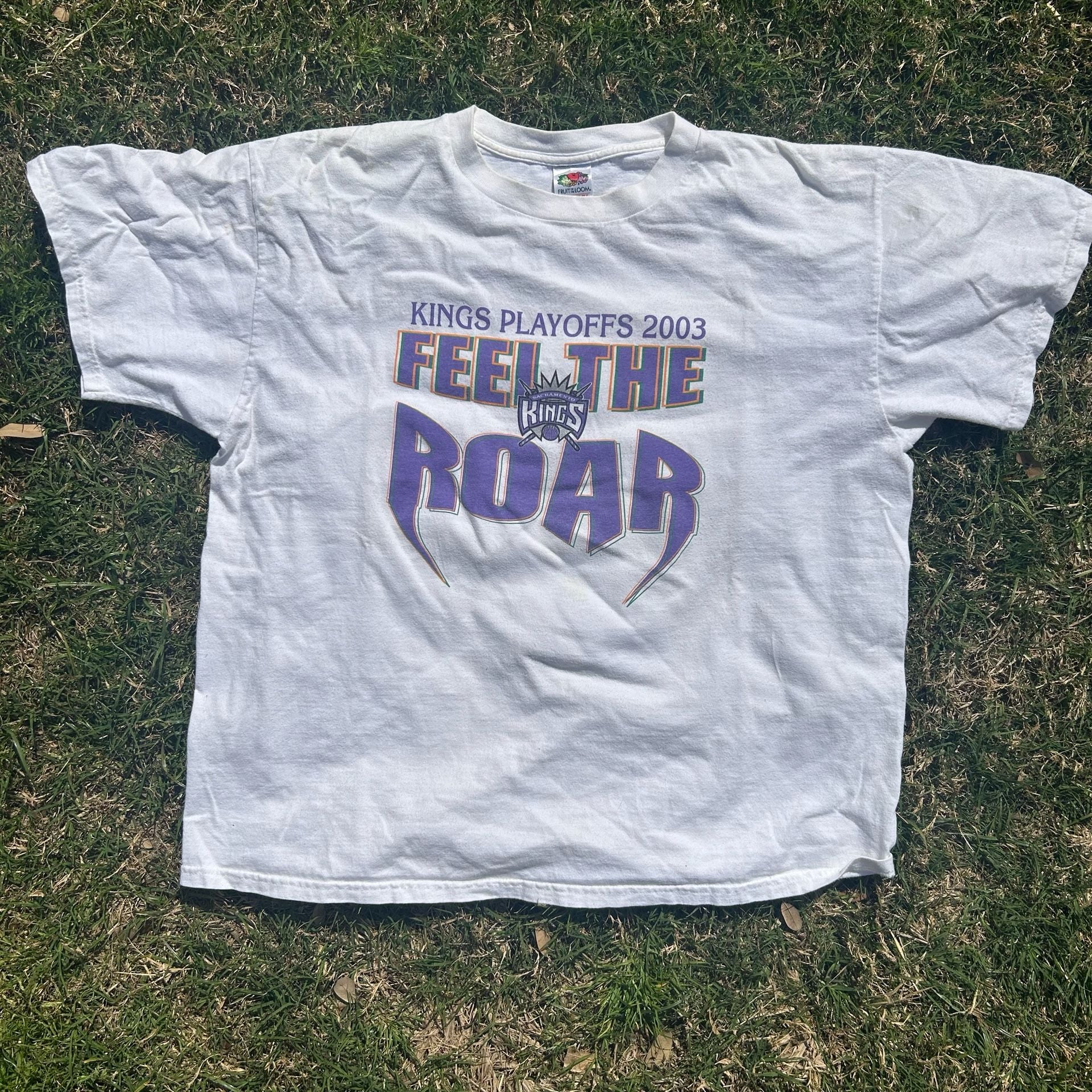 Vintage 2003 Sacramento Kings NBA Playoffs Feel The Roar Pepsi Promo T-Shirt XL 2