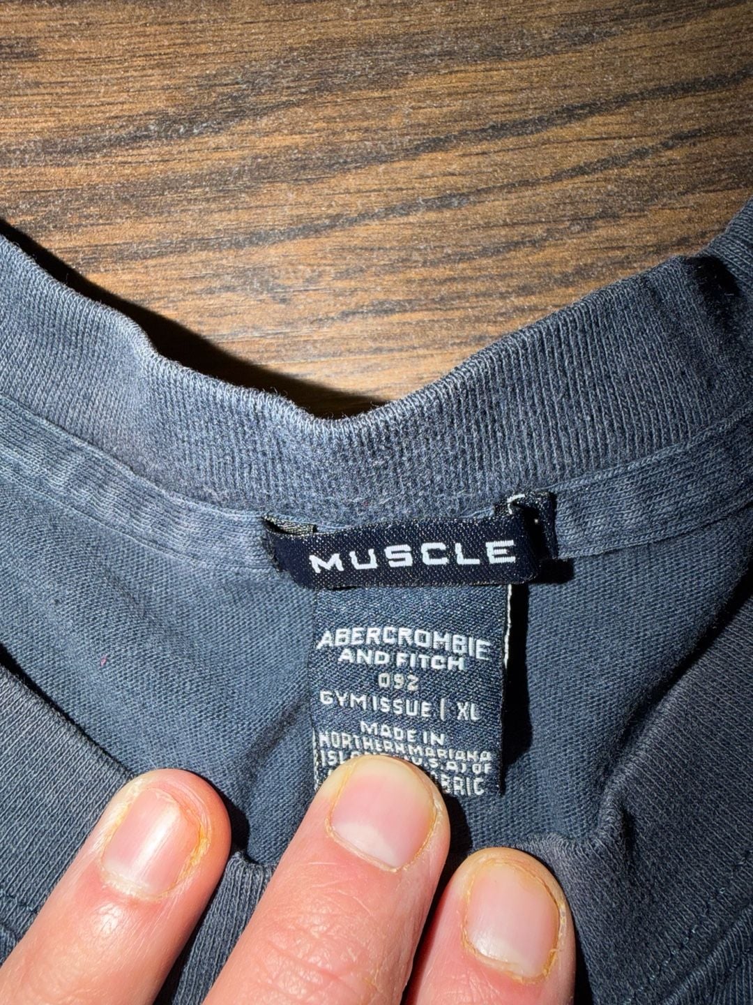 Vintage Abercrombie & Fitch Muscle Gym Issue Sleeveless T-Shirt Navy XL 3