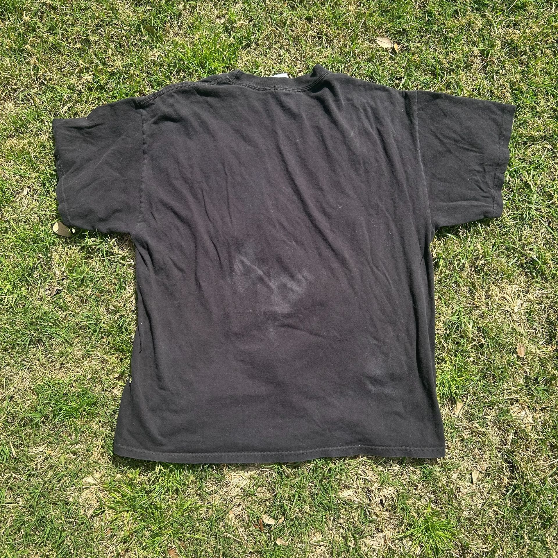 Vintage Y2K Green Skull Pile Spider Web Graphic T-Shirt XL 3
