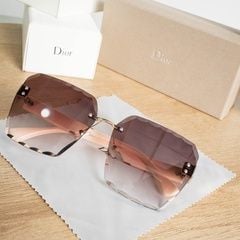 Dior Women's Rimless Square Beveled Edge Sunglasses with Gradient Lenses 7