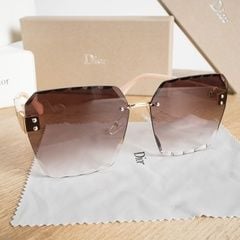 Dior Women's Rimless Square Beveled Edge Sunglasses with Gradient Lenses 12