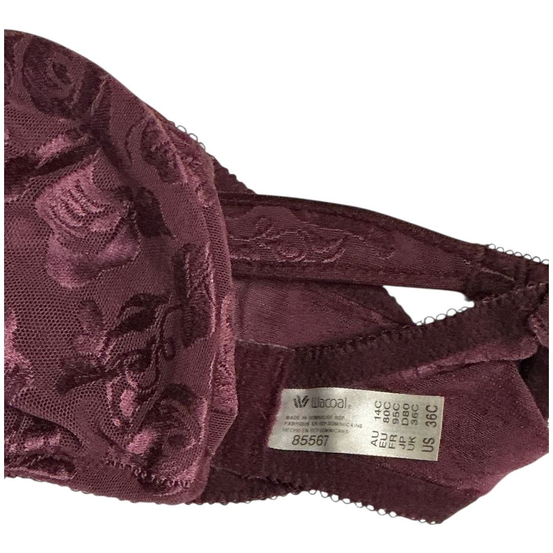 💟Wacoal Awareness Full Figure Seamless Underwire Bra 85567 Wine Tasting US 36C 6
