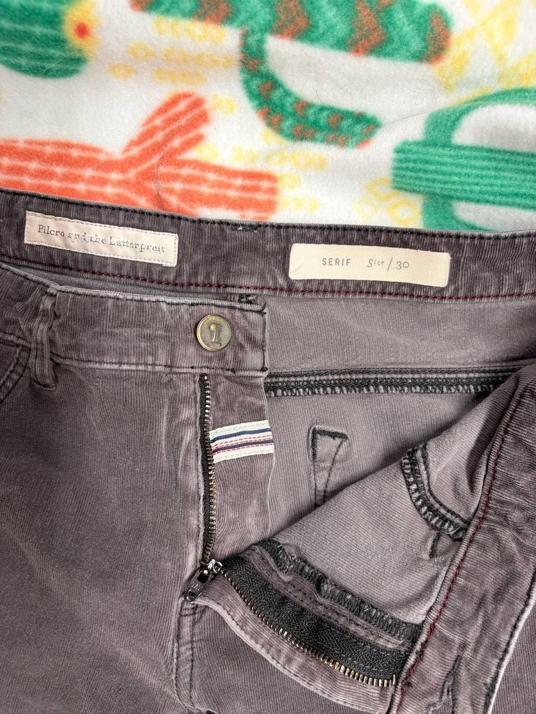 Pilcro and the Letterpress Serif Corduroy Pants Gray Size 30 4