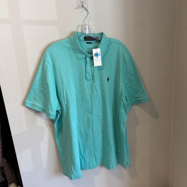 NWT Polo Ralph Lauren Classic Fit Cotton Interlock Shirt Green Heather Size XL