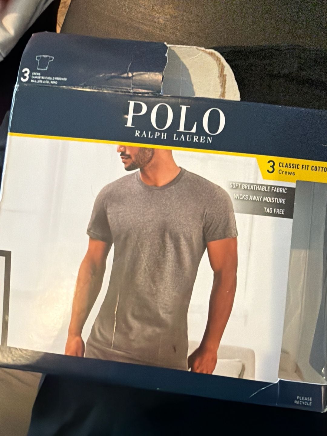 Polo Ralph Lauren Men Classic Fit Cotton Crew Neck Undershirts 3-Pack Size Large 2