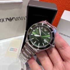 Emporio Armani AR11338 World Explorer Green Dial Stainless Steel Men's Watch 8