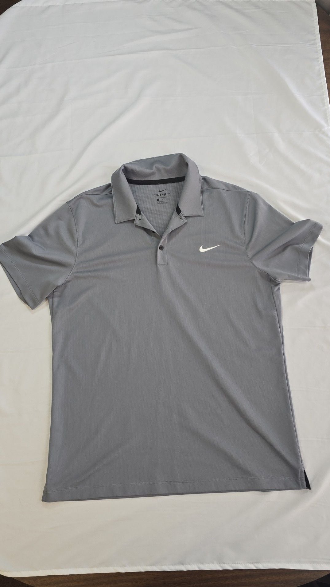 Nike Men's Dri-FIT Solid Logo Golf Polo Shirt Gray Size Large 2