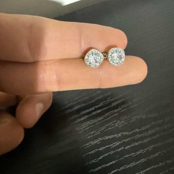 925 sterling silver Express Cushion Cut Cubic Zirconia Halo Stud Earrings