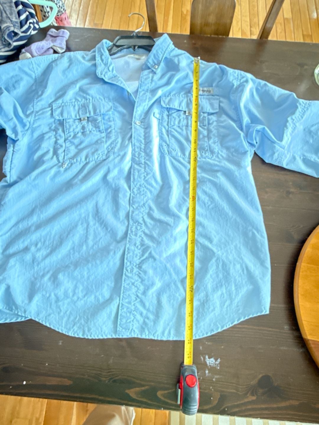 Columbia Men's PFG Bahama II Long Sleeve Fishing Shirt Sail Blue Size Large 10
