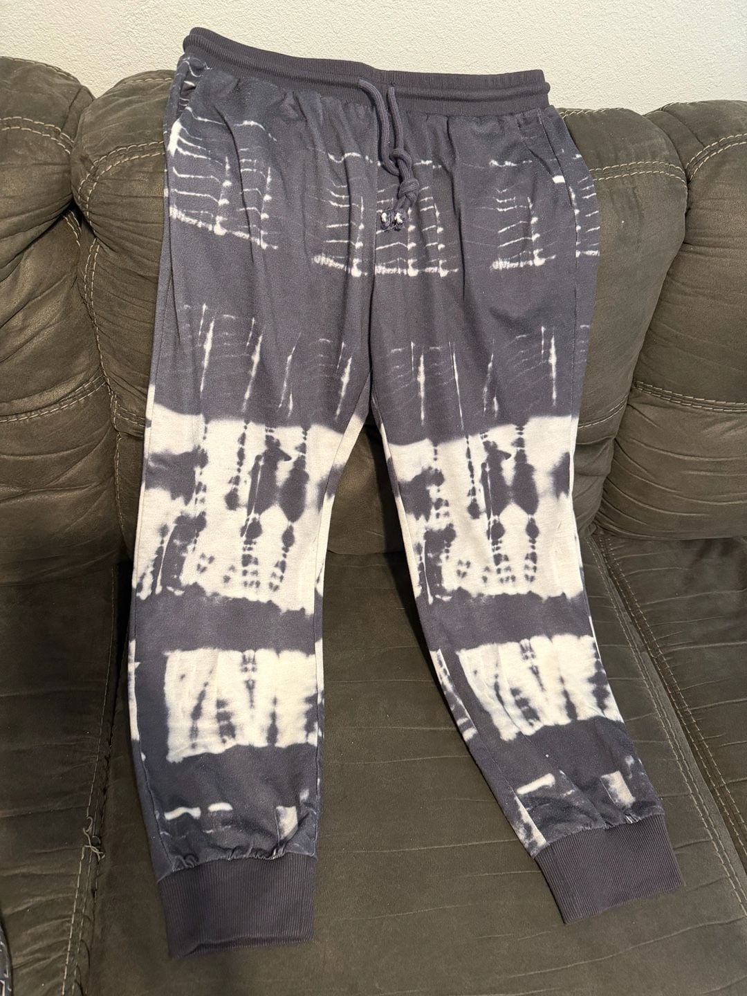 mittoshop Grey Tie-Dye Drawstring Joggers with Pockets 2