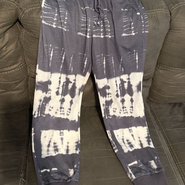 mittoshop Grey Tie-Dye Drawstring Joggers with Pockets