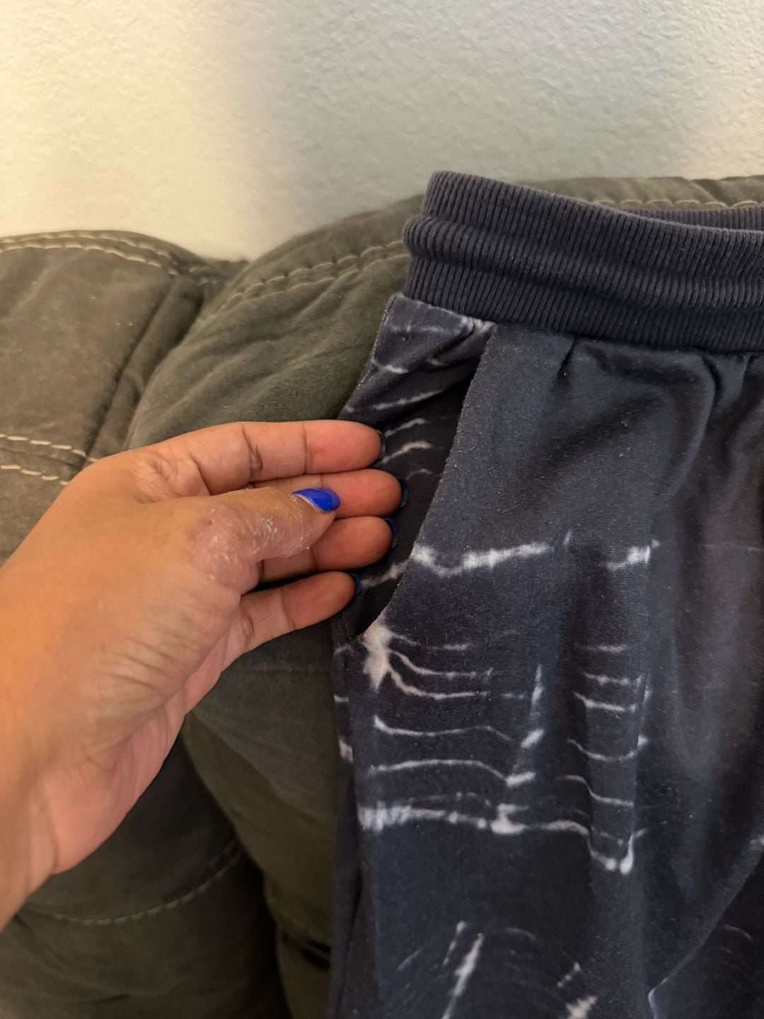 mittoshop Grey Tie-Dye Drawstring Joggers with Pockets 4