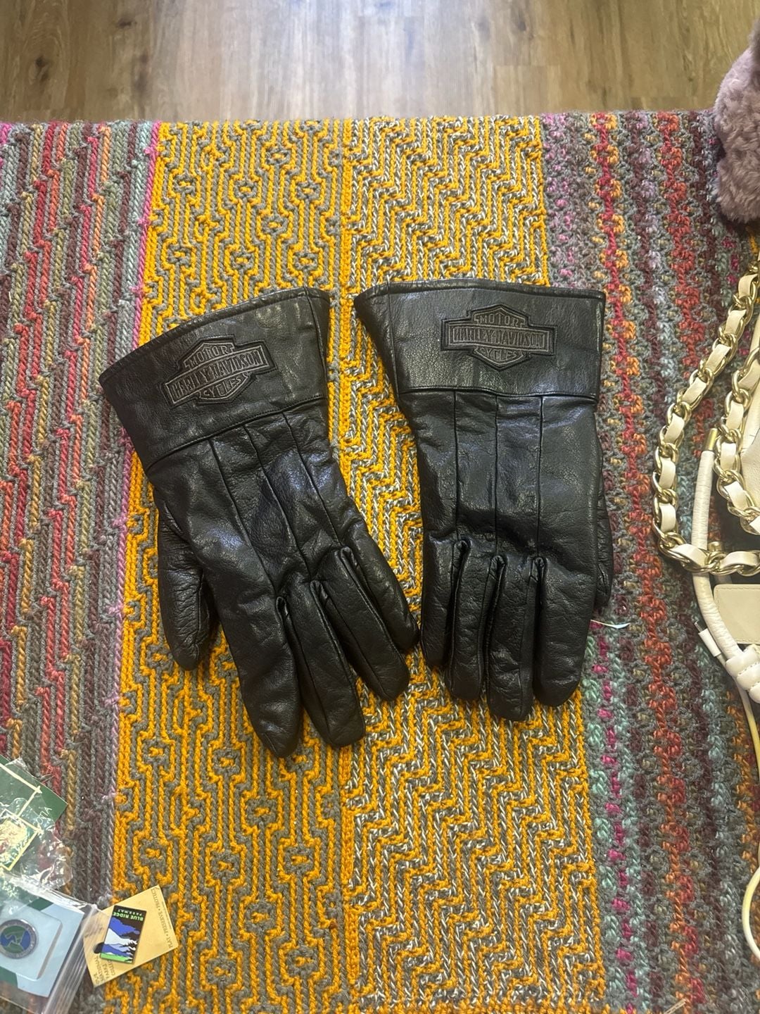 Harley-Davidson Men's Black Leather Biker Gloves XXL CA 03402 1