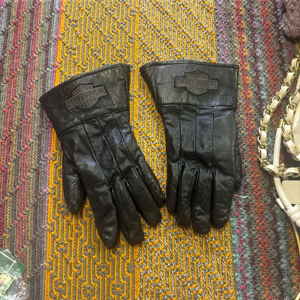 Harley-Davidson Men's Black Leather Biker Gloves XXL CA 03402