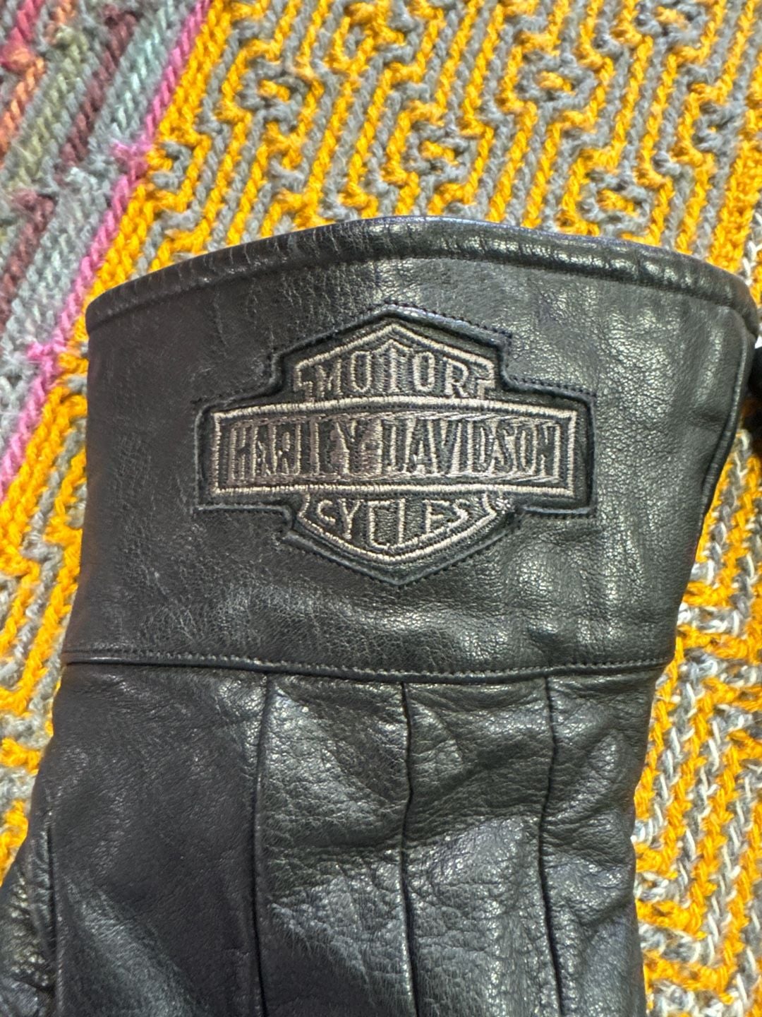 Harley-Davidson Men's Black Leather Biker Gloves XXL CA 03402 2