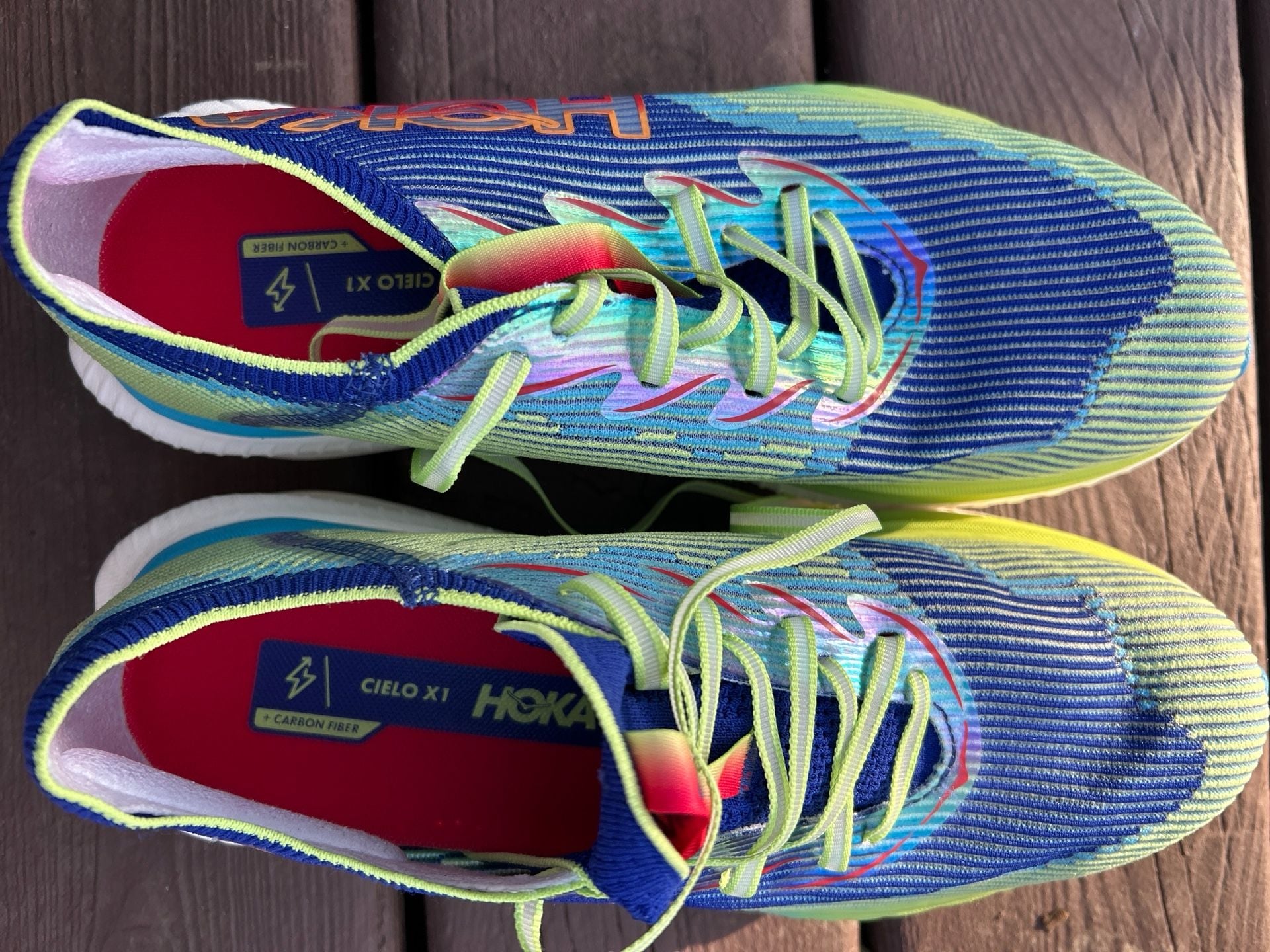 HOKA Cielo X1 Unisex Carbon Fiber Road Racing Shoes - Evening Sky / Lettuce 10