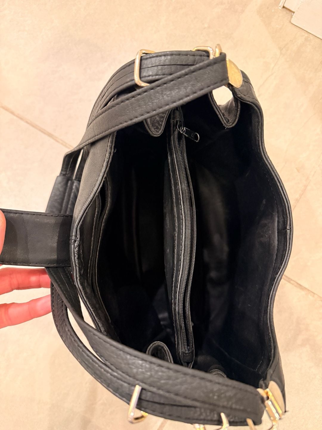 Vintage Pierre Balmain Black Genuine Leather Shoulder Hobo Bag with Medallion 8