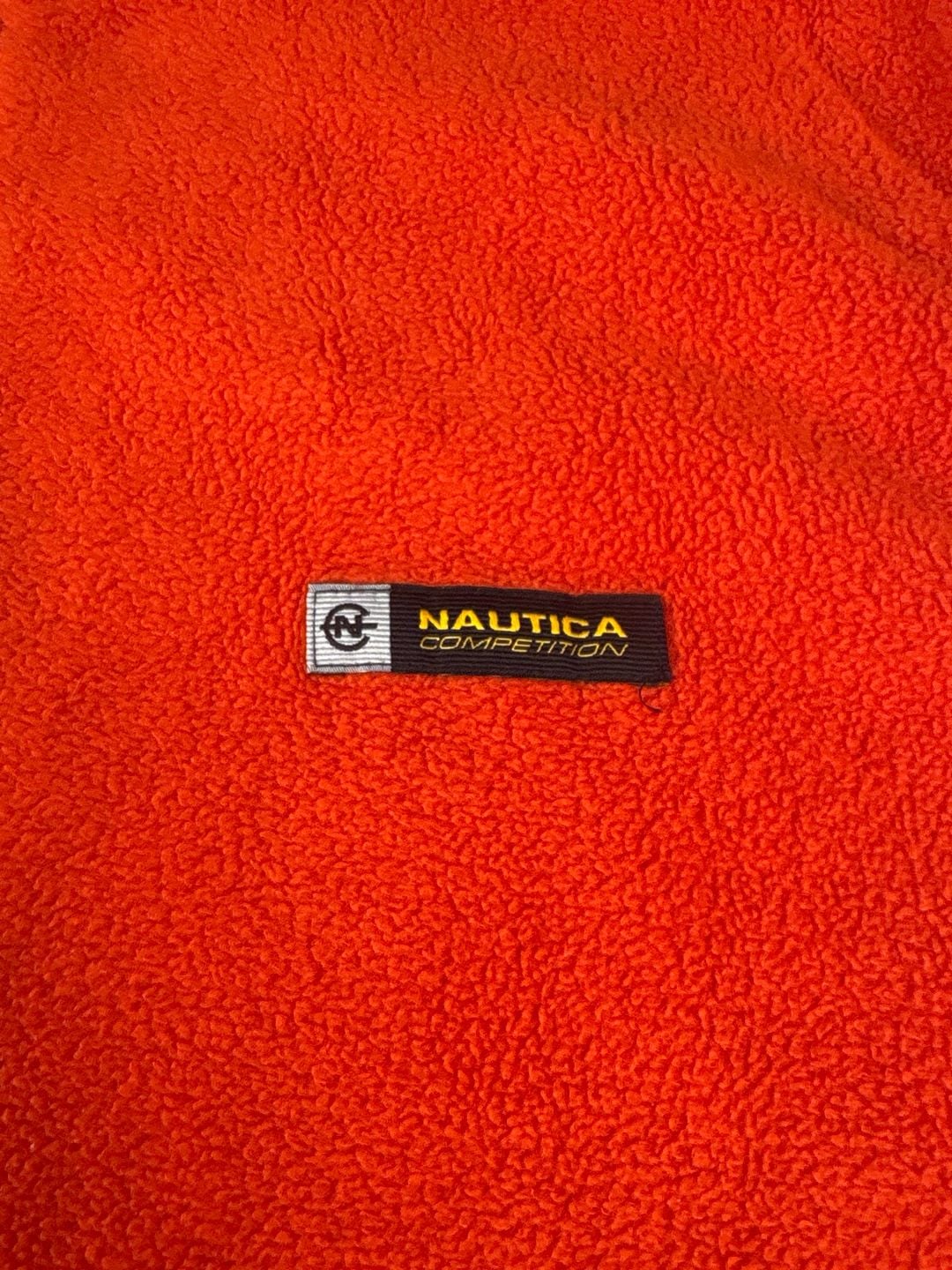 Vintage Nautica Competition Nautech Orange Fleece Vest XL 4