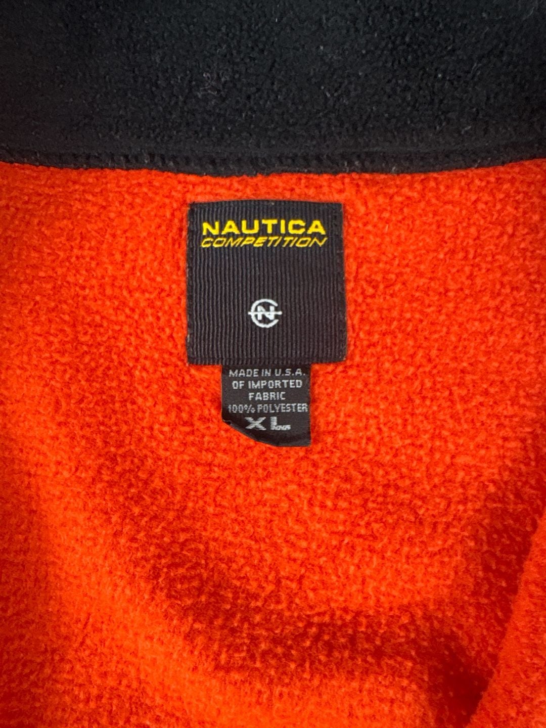 Vintage Nautica Competition Nautech Orange Fleece Vest XL 5
