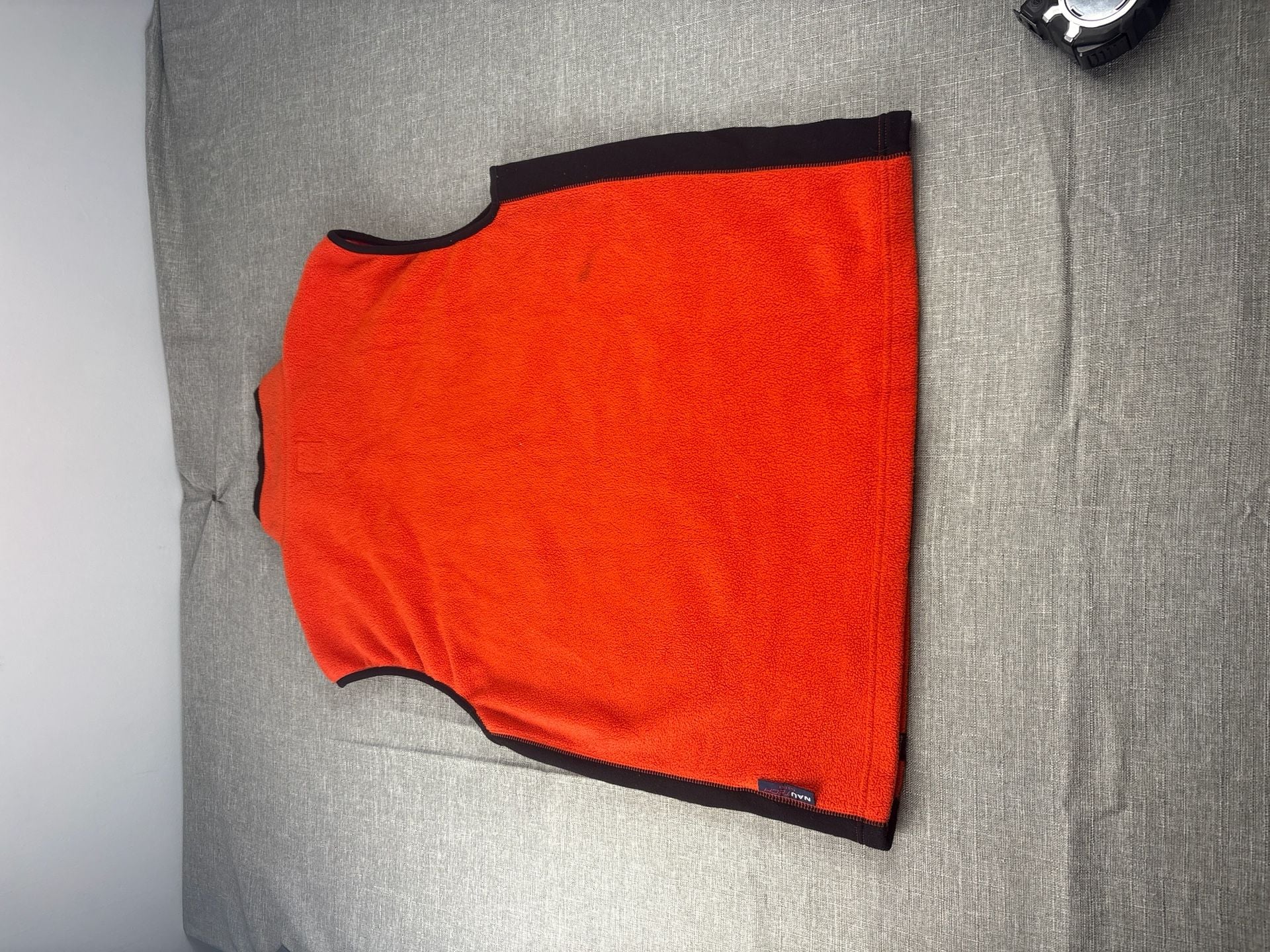 Vintage Nautica Competition Nautech Orange Fleece Vest XL 6