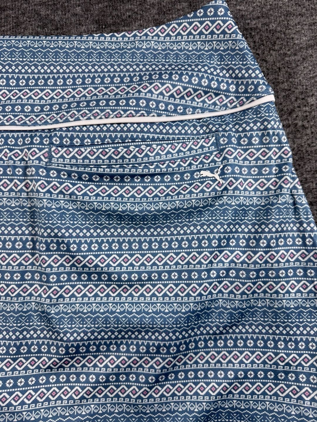 NWT PUMA Women's Blake Fair Isle Performance Golf Skirt - Blue 9