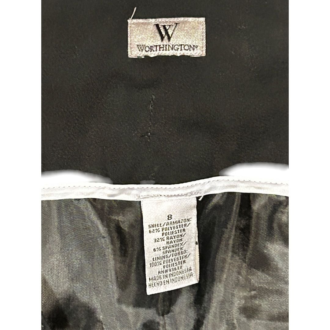 💟Worthington Black High Waisted Pencil Skirt with Black Buckle Detail Size 8 2
