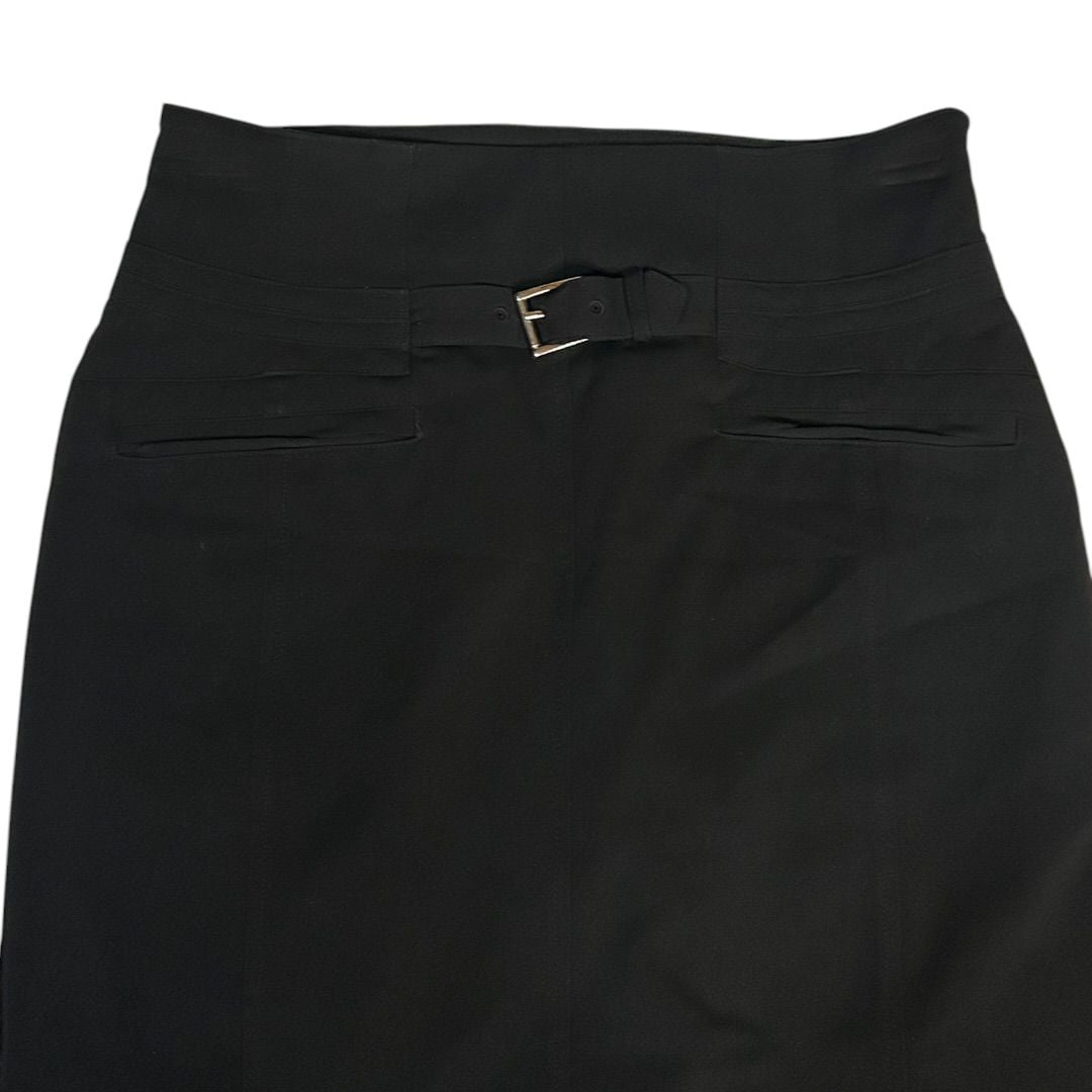 💟Worthington Black High Waisted Pencil Skirt with Black Buckle Detail Size 8 4