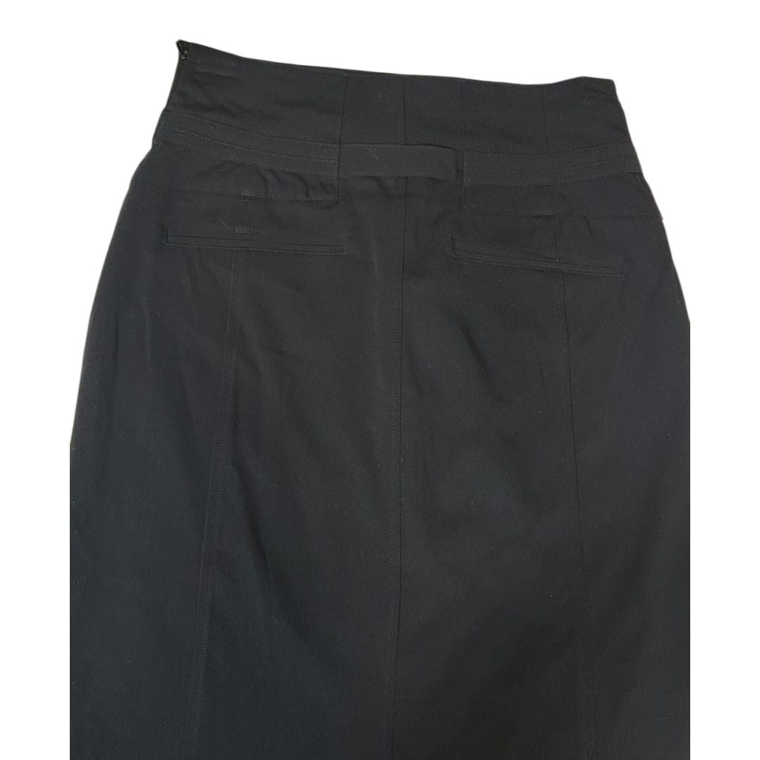 💟Worthington Black High Waisted Pencil Skirt with Black Buckle Detail Size 8 6