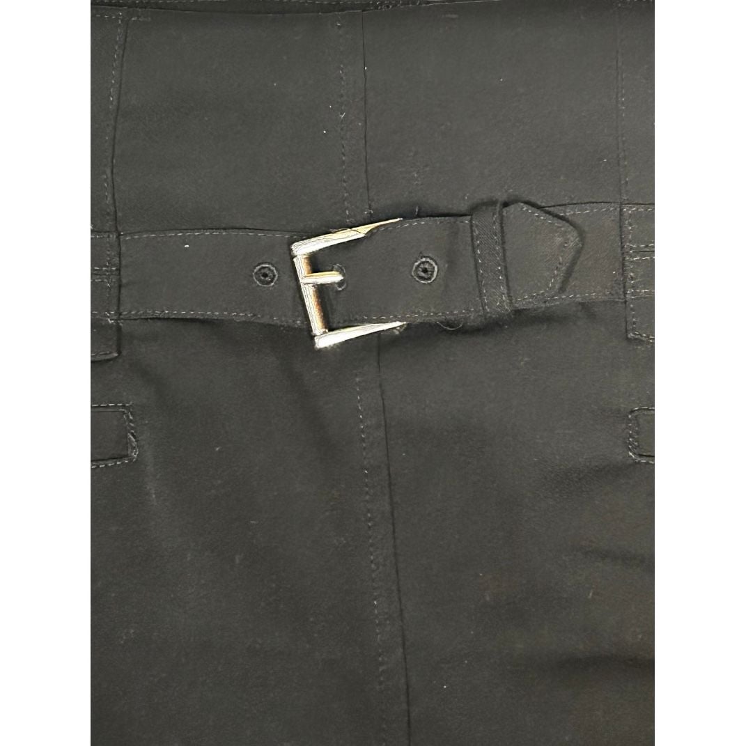 💟Worthington Black High Waisted Pencil Skirt with Black Buckle Detail Size 8 9