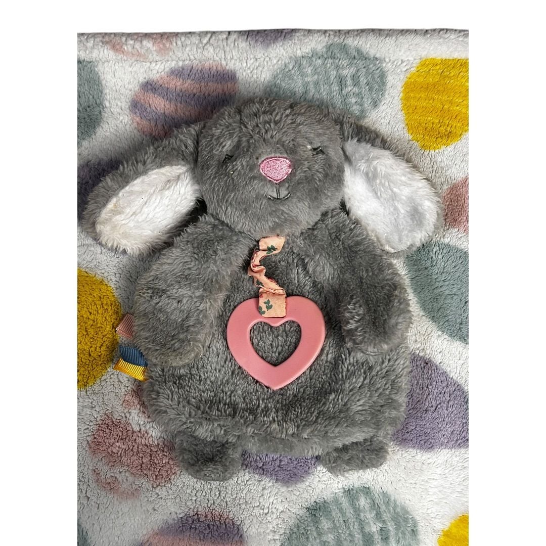 💟Modern Baby Gray Bunny Plush Teether and Easter Egg Blanket Set🐣 5