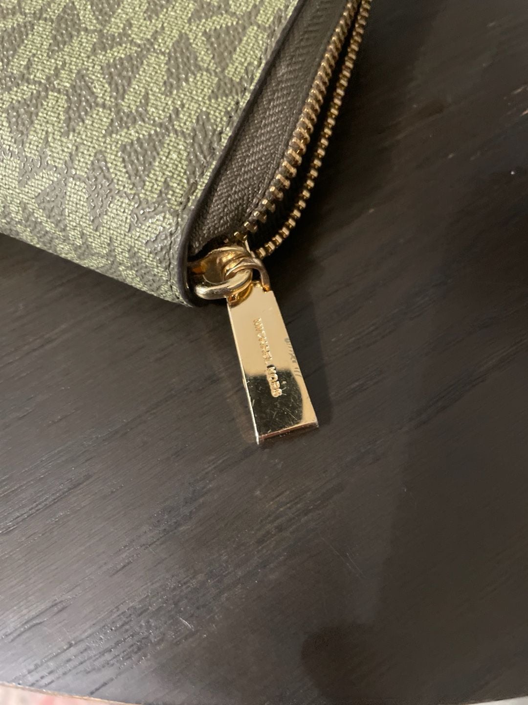 Michael Kors Jet Set Travel Large Logo Continental Wristlet Olive Green 8