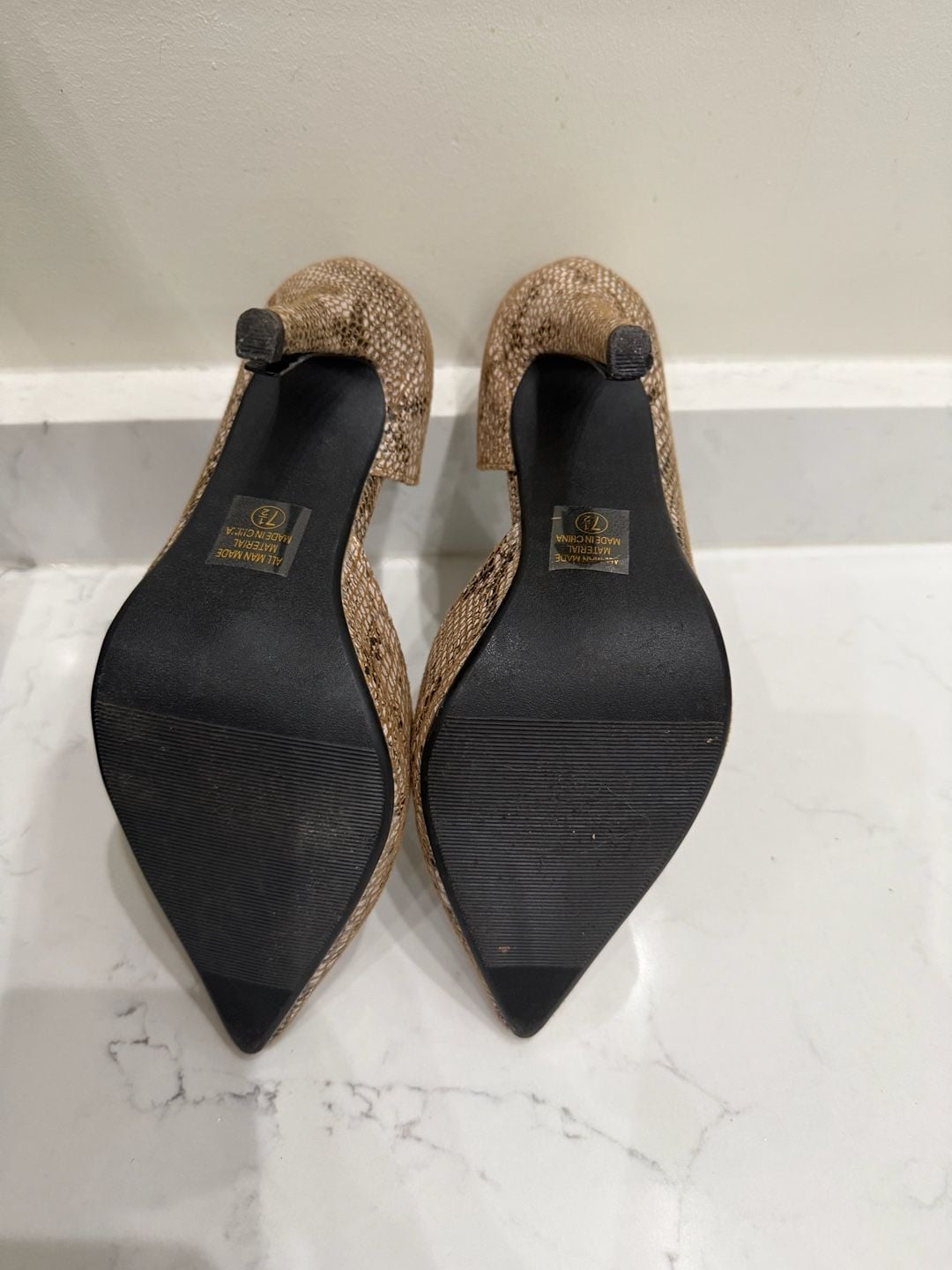 Snake Print Pointed Toe D'Orsay Pumps 8
