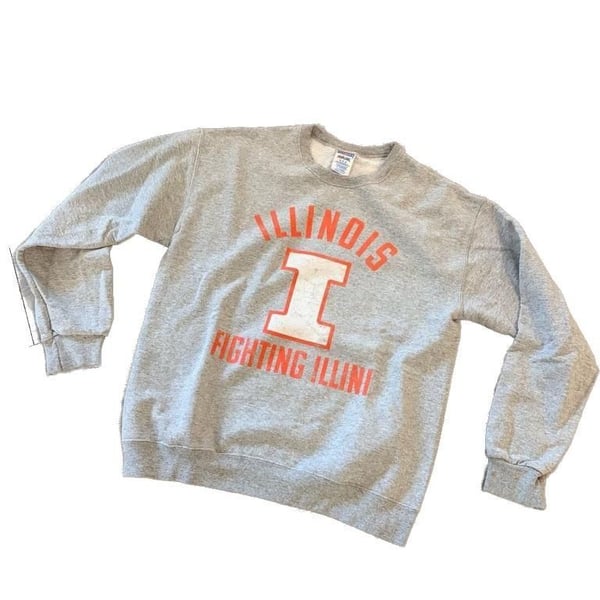Vintage University of Illinois Fighting Illini Jerzees Nublend Crewneck Sweatshirt