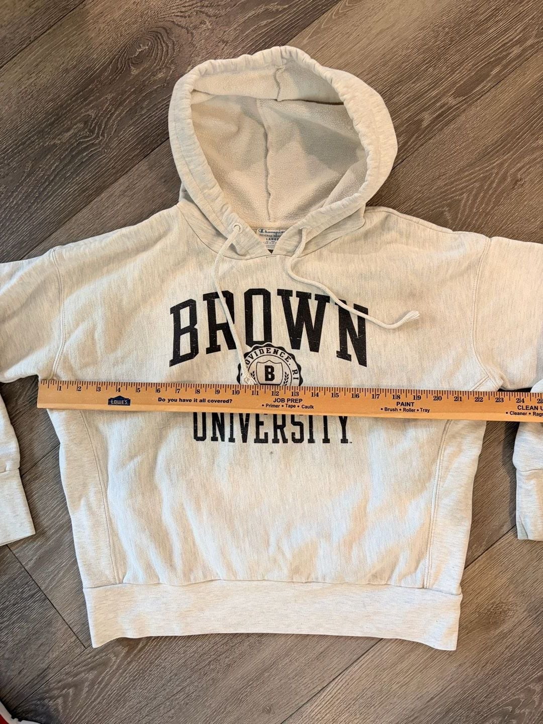 Vintage Champion Reverse Weave Brown University Hoodie Grey Large 4