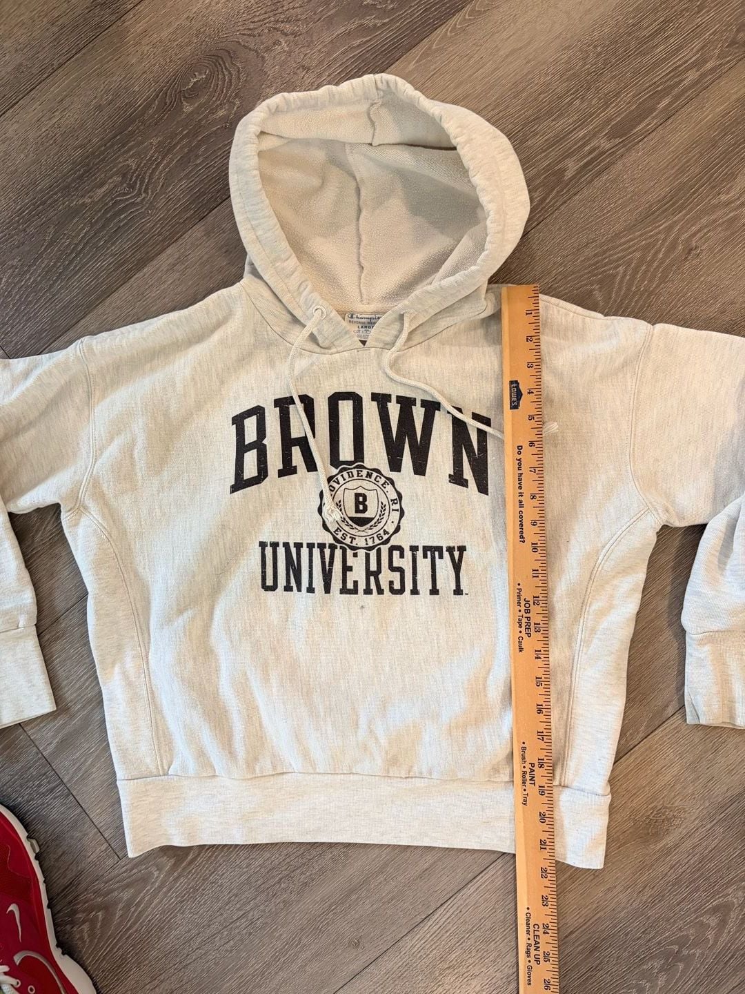 Vintage Champion Reverse Weave Brown University Hoodie Grey Large 5