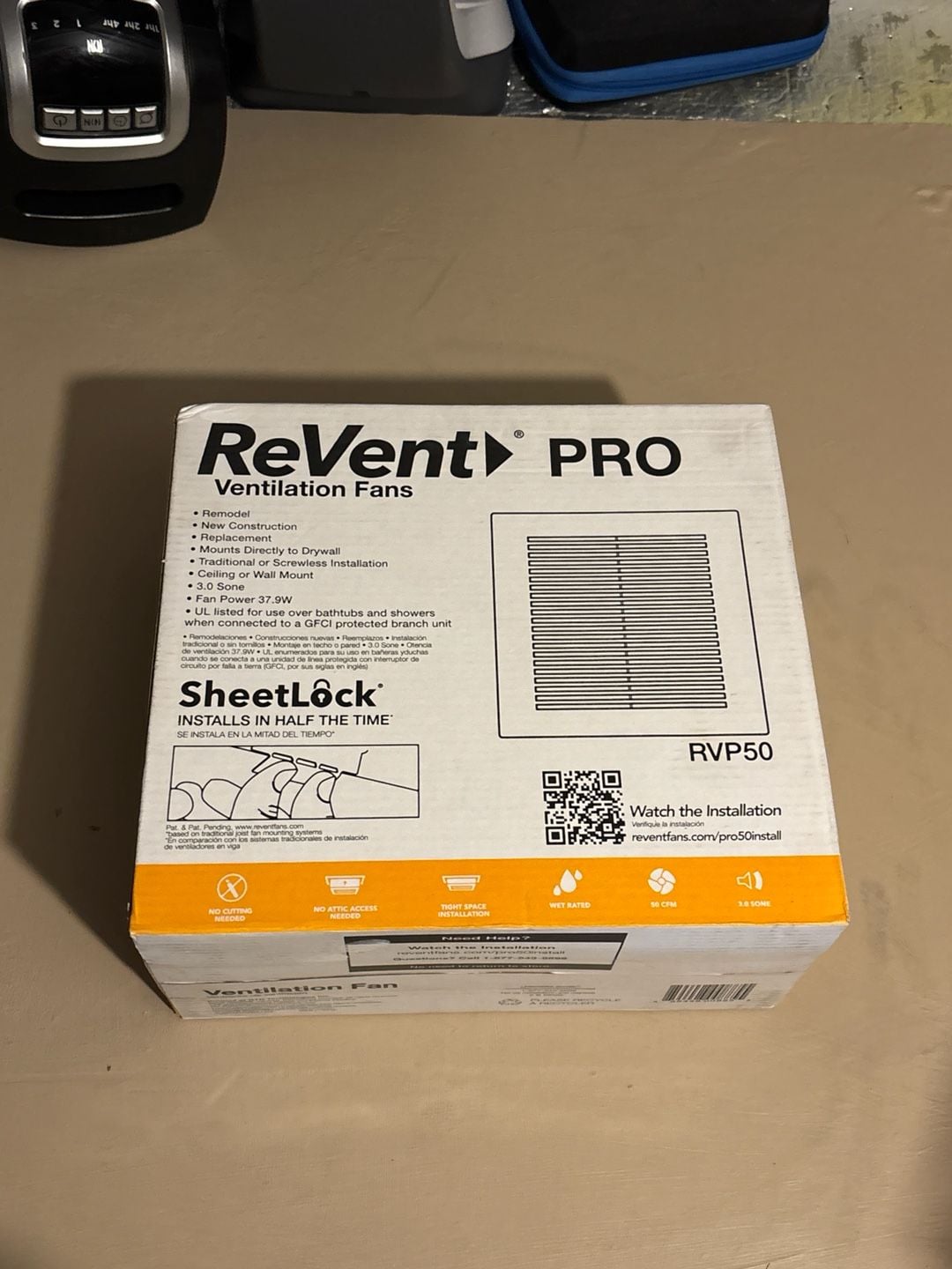 ReVent PRO RVP50 50 CFM Bathroom Ventilation Exhaust Fan with SheetLock 1