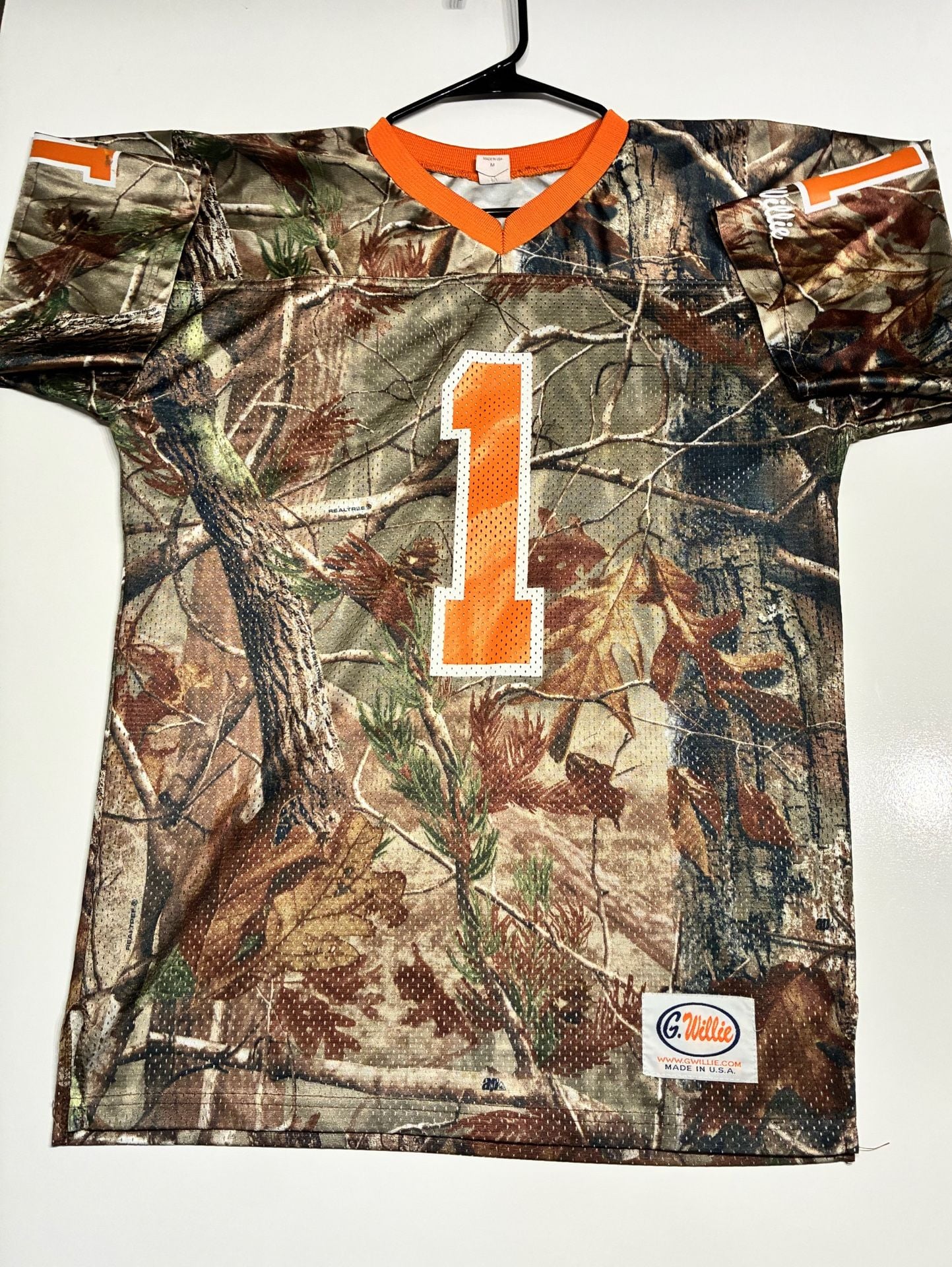 G. Willie Haunted Starbucks Shoplifter Real Tree Camo Mesh Football Jersey 3
