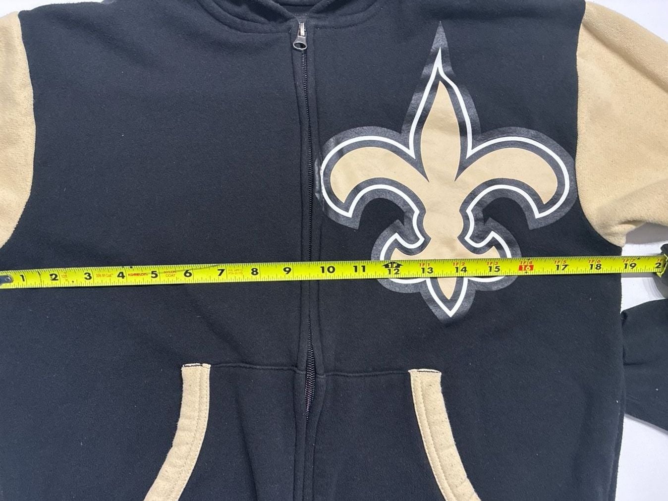 NFL Team Apparel Youth New Orleans Saints Colorblock Full-Zip Hoodie 7