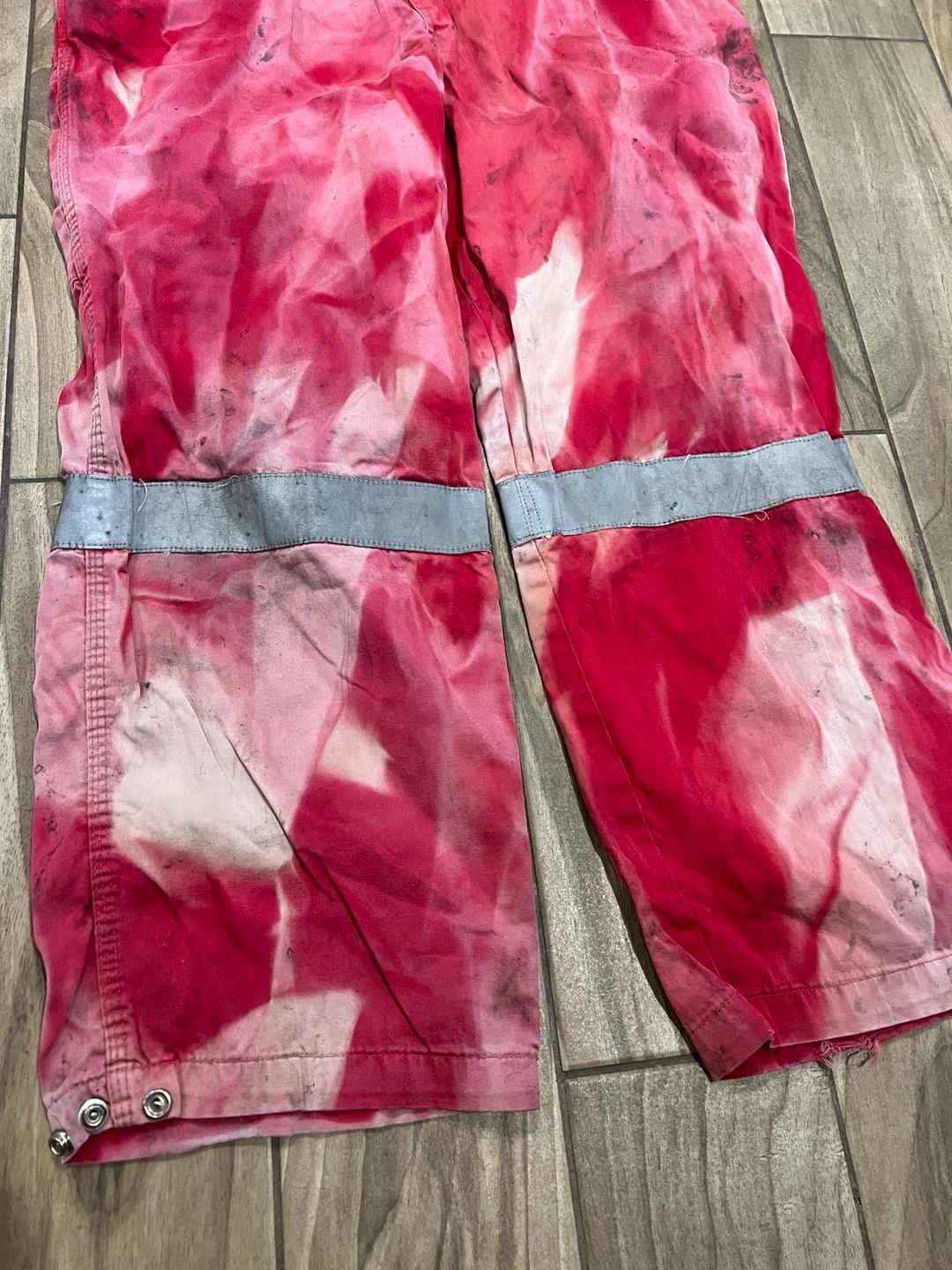 Vintage Wenaas Halliburton Flame Resistant Distress Red Bleached Reflective Workwear Coveralls 3