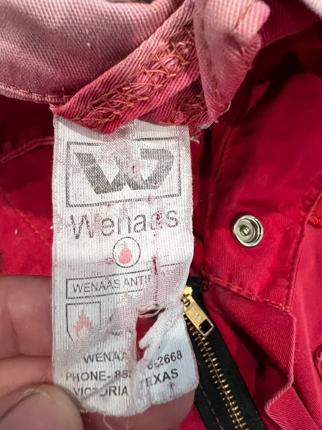 Vintage Wenaas Halliburton Flame Resistant Distress Red Bleached Reflective Workwear Coveralls 7