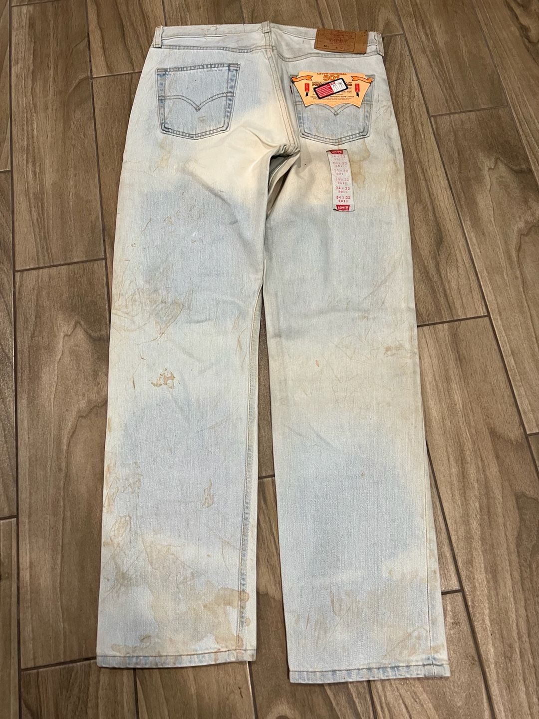 NWT Vintage 1994 Levi's 501 Original Button Fly Jeans Deadstock Irregular 34x32 Made in USA 10