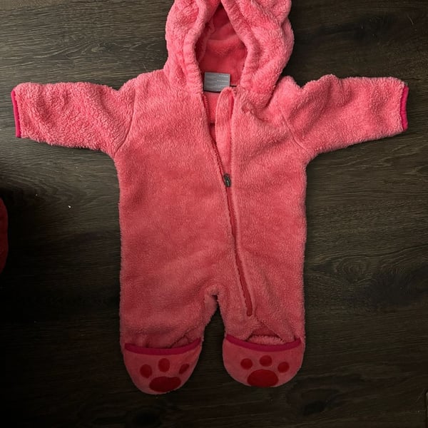 Columbia Tiny Bear II Fleece Bunting Baby Hooded Pram 0-3 Months Pink