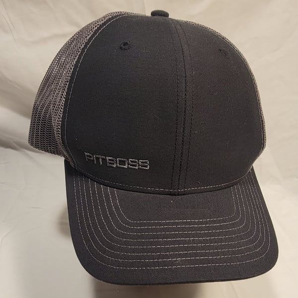 Pit Boss Black and Grey Richardson Style 112 Trucker Snapback Hat