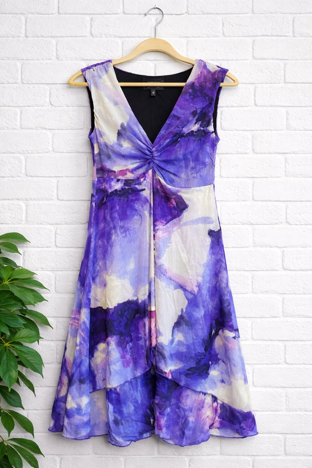 Karen Kane Tropical Splash Cascade Dress in Purple Multi 2
