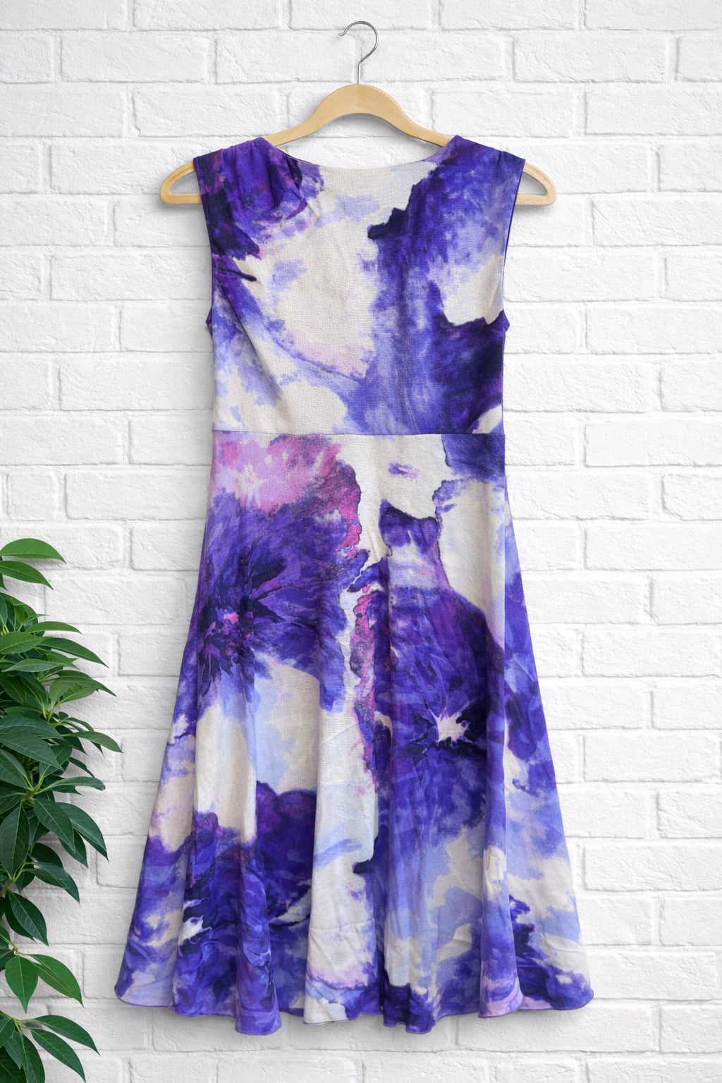 Karen Kane Tropical Splash Cascade Dress in Purple Multi 3