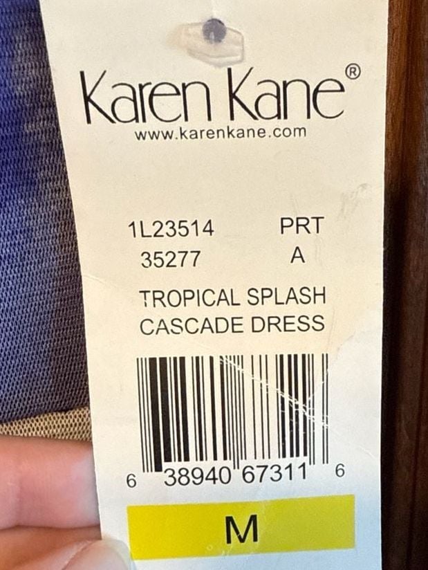 Karen Kane Tropical Splash Cascade Dress in Purple Multi 6