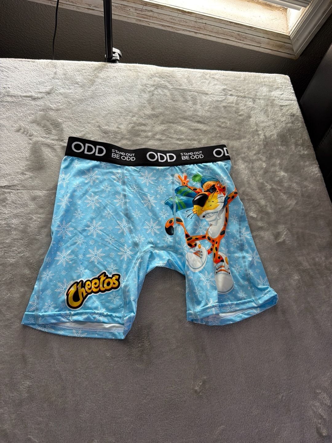 Odd Sox x Cheetos Chester Cheetah Winter Snowflake Boxer Briefs 1