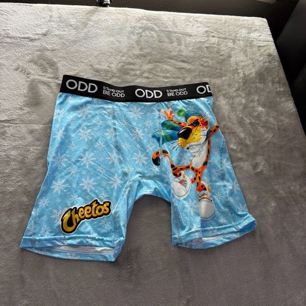 Odd Sox x Cheetos Chester Cheetah Winter Snowflake Boxer Briefs