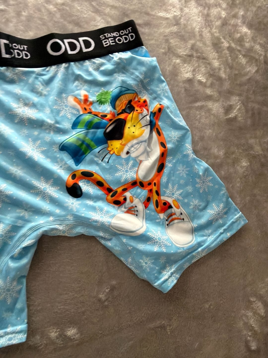 Odd Sox x Cheetos Chester Cheetah Winter Snowflake Boxer Briefs 6